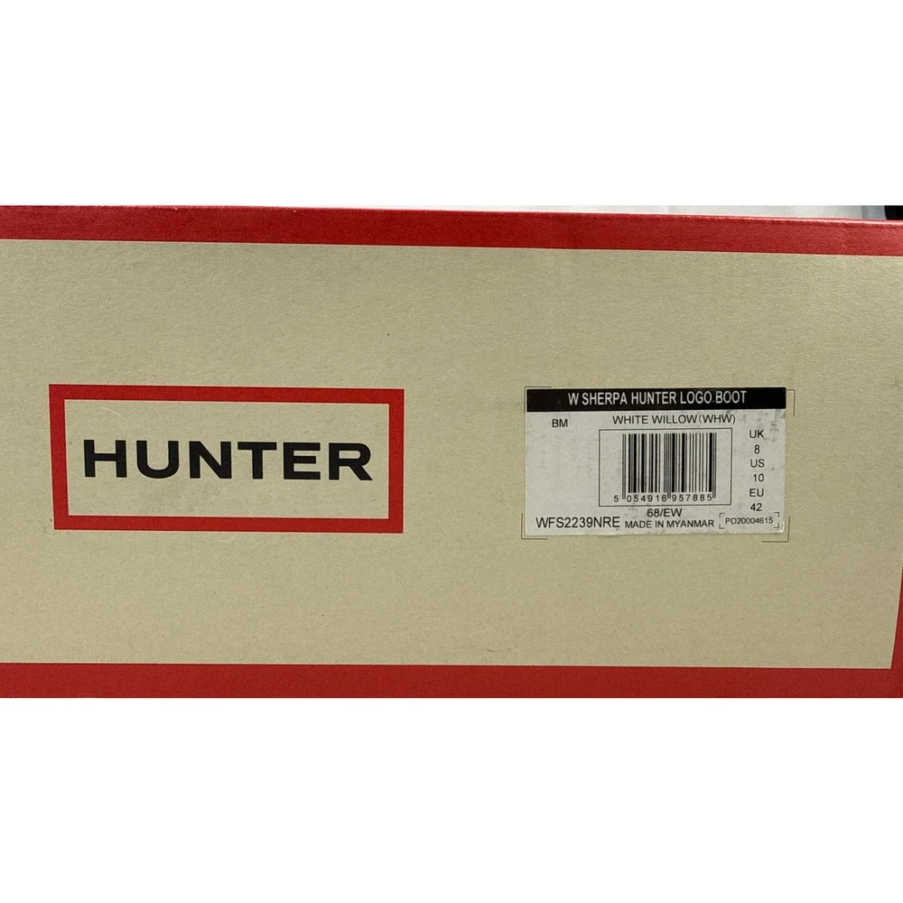 Hunter Original Slipper Snow Boot Womens 10 Insulated Foldable Cuff White Willow